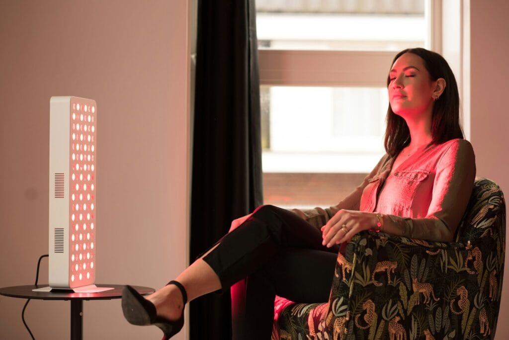 Red light therapy panel treatment